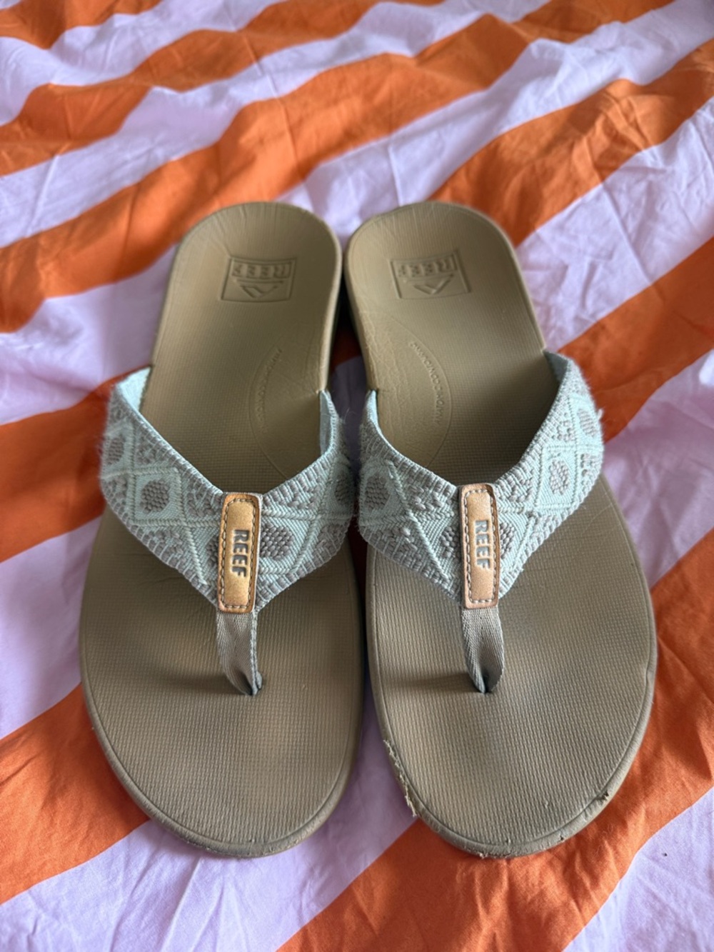 Reef Women's Sandals - Light Teal Strap with Tan Footbed
